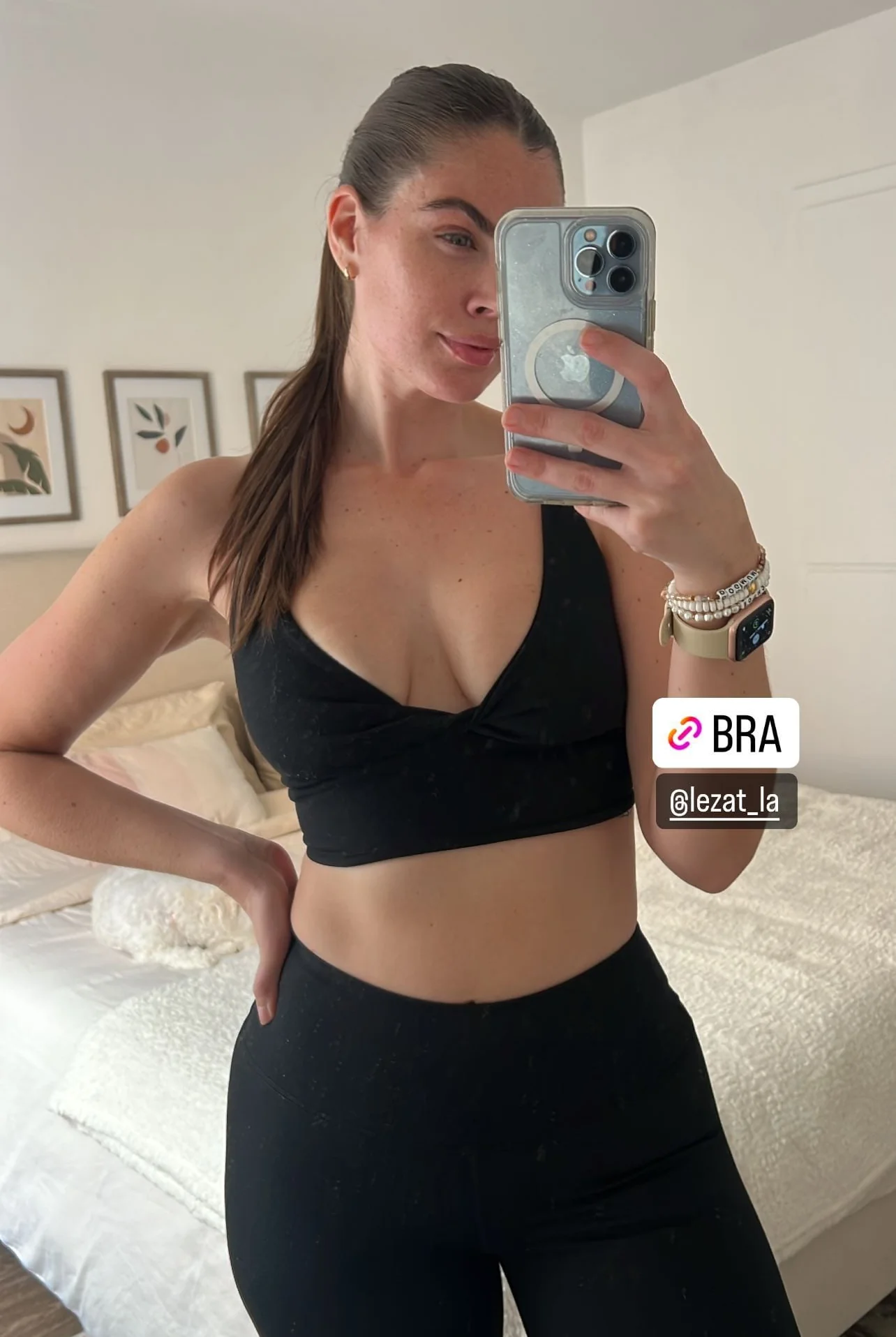 Lezat Bra Ada Organic Cotton Twist Around Sports Bra - Black