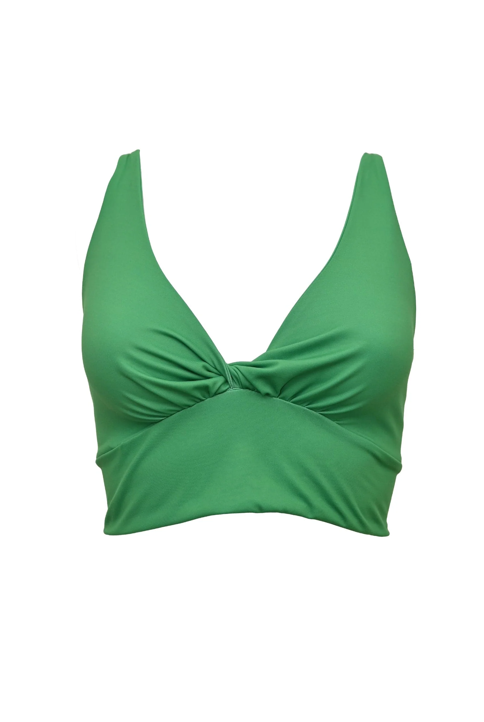 Lezat Bra Ada Organic Cotton Twist Around Sports Bra - Kelly Green