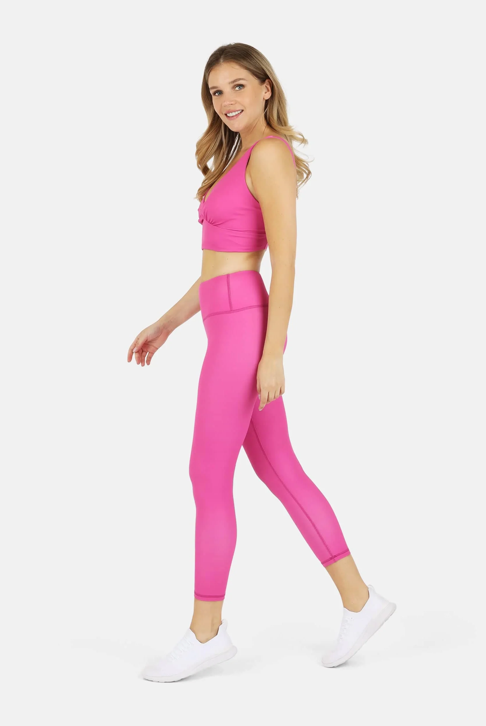 Lezat Bra Ada Organic Cotton Twist Around Sports Bra - Pink Aster