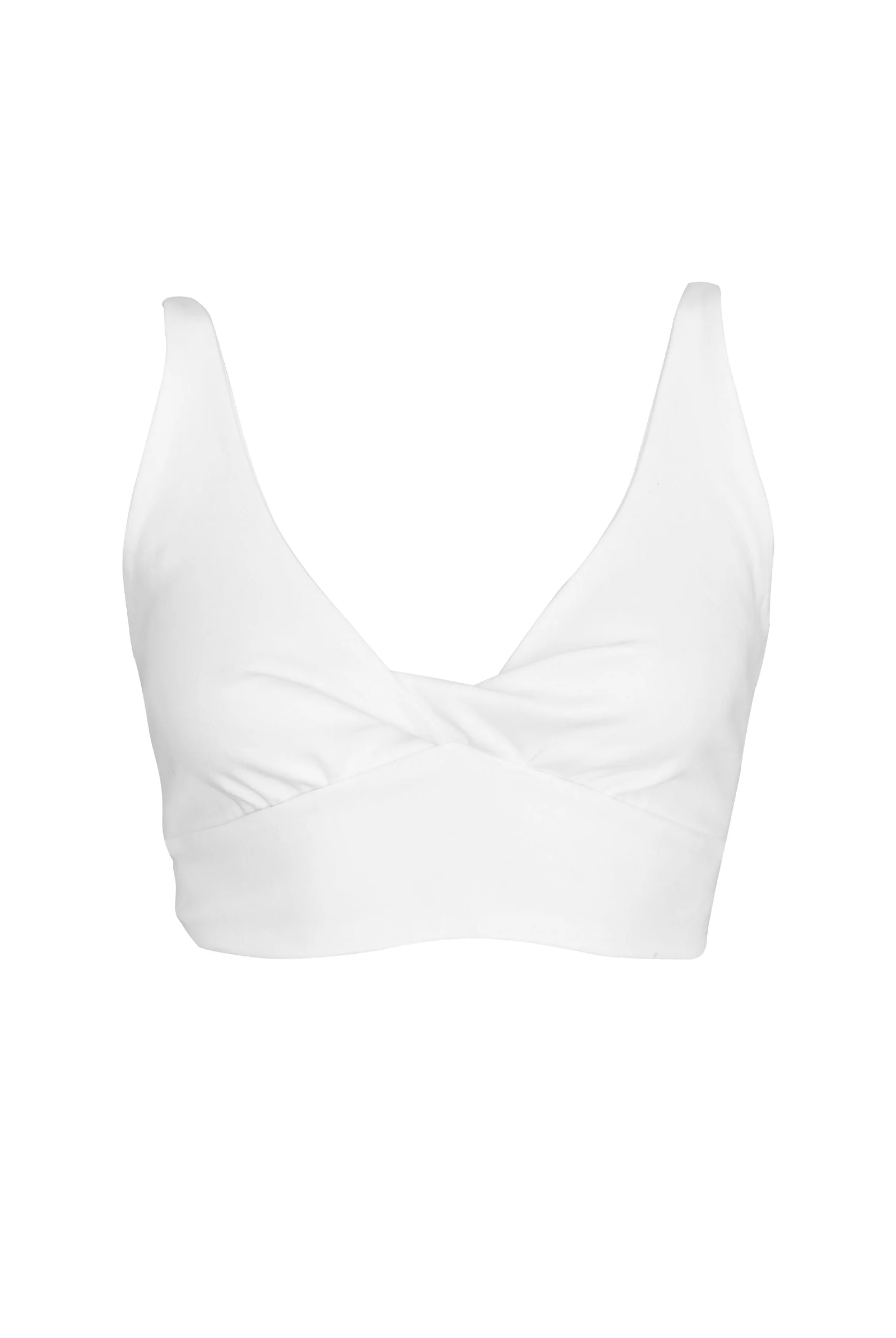 Lezat Bra Ada Organic Cotton Twist Around Sports Bra - White