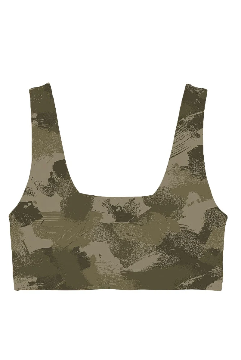 Lezat Bra Camo Brush / XS Klara Organic Cotton Twist Back Sport Bra