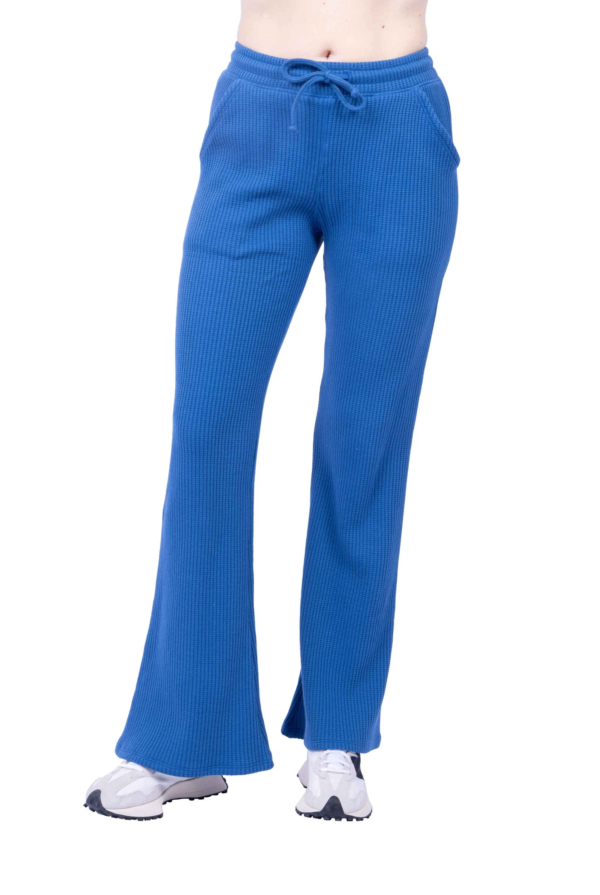 Lezat Drawstring Pant Jules Waffle Knit Organic Cotton Drawstring Pant - Marine