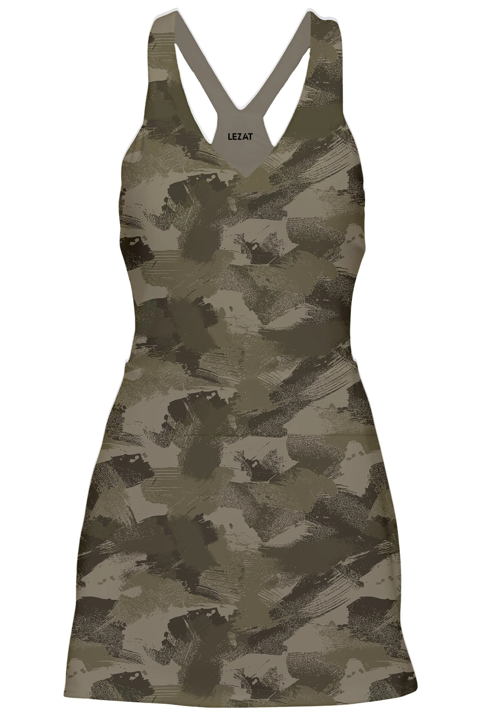 Lezat Dress Camo Brush / XS Isla Racerback Organic Cotton Sport Dress