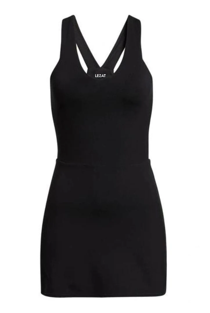 Lezat Dress Isla Racerback Organic Cotton Sport - Black