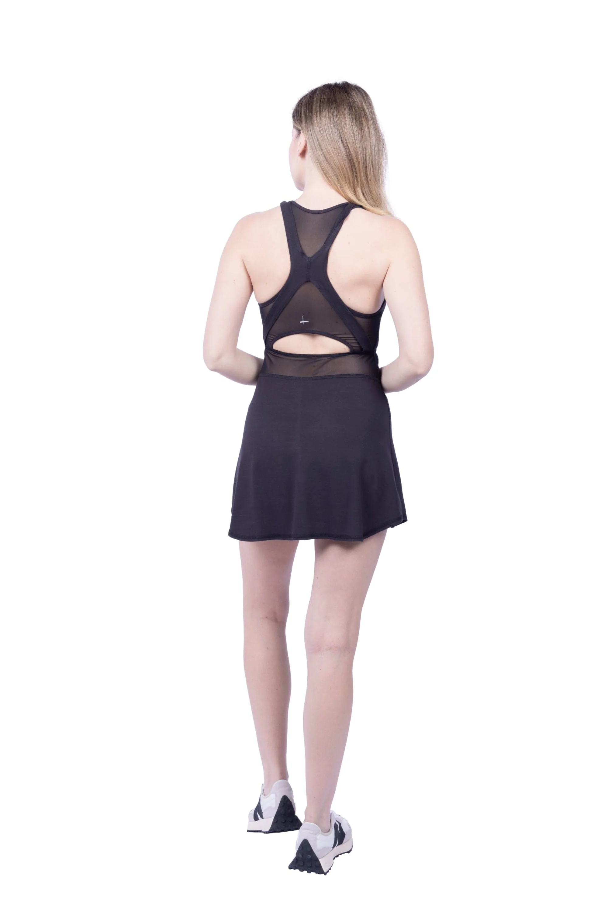 Lezat Dress Leena Organic Cotton & Mesh Sport Dress - Black
