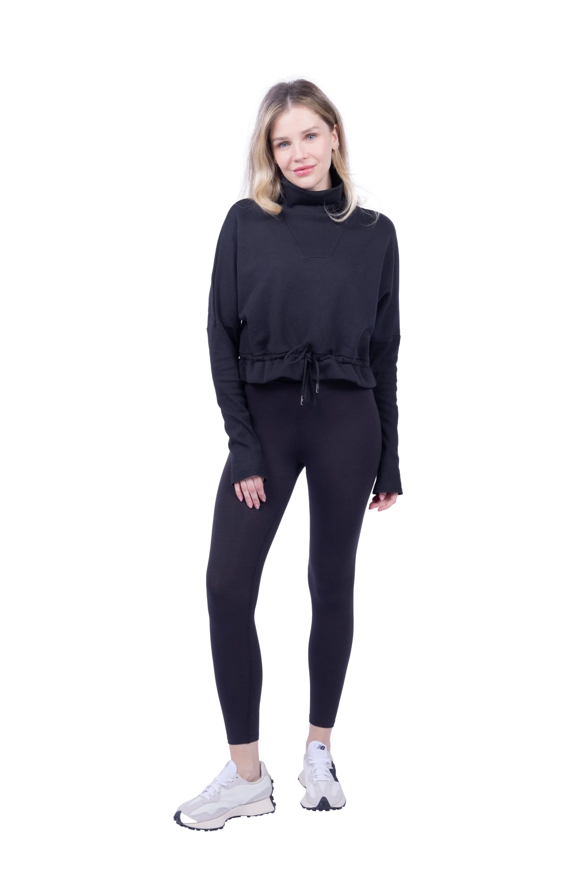 Lezat Pullover Britney Organic Cotton Roll-Neck Sweatshirt - Black