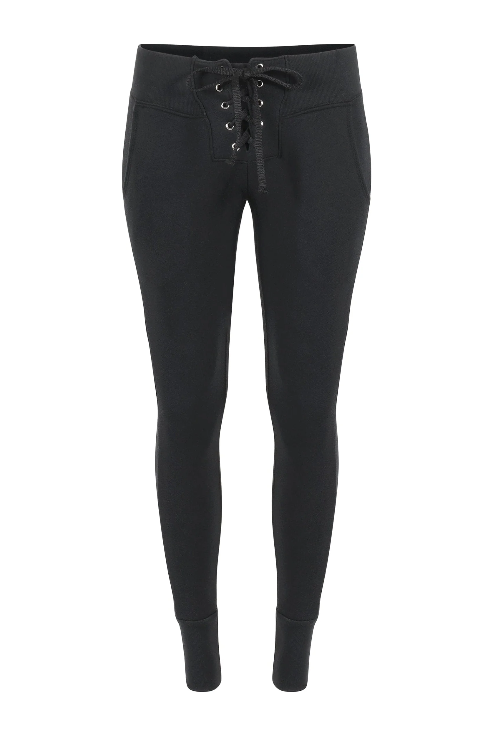 Lezat Sweatpant Kelly Slim Lace-Up French Terry Organic Cotton Sweatpant - Black