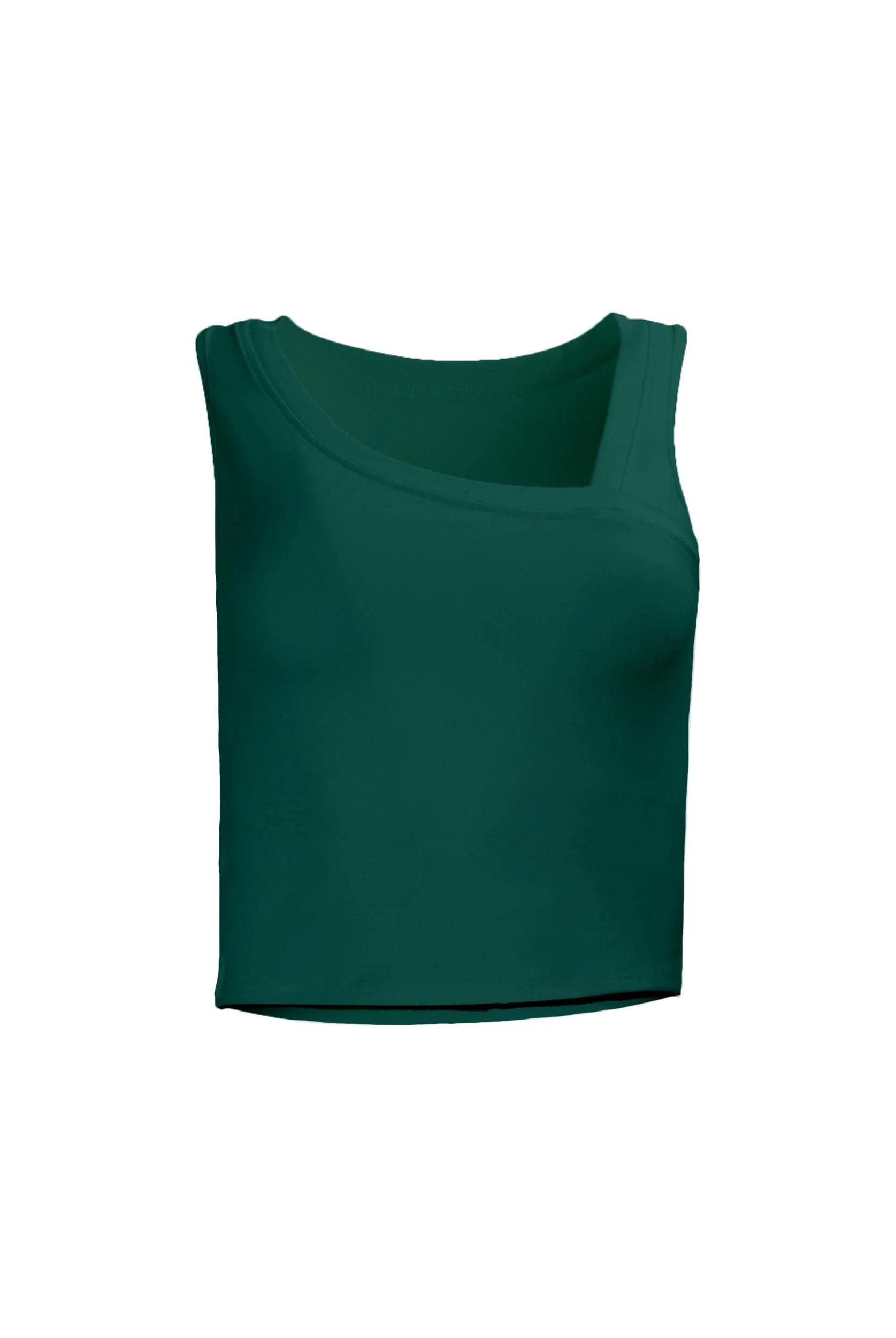 Lezat Tank Eden Asymmetrical Organic Cotton Tank - Forest