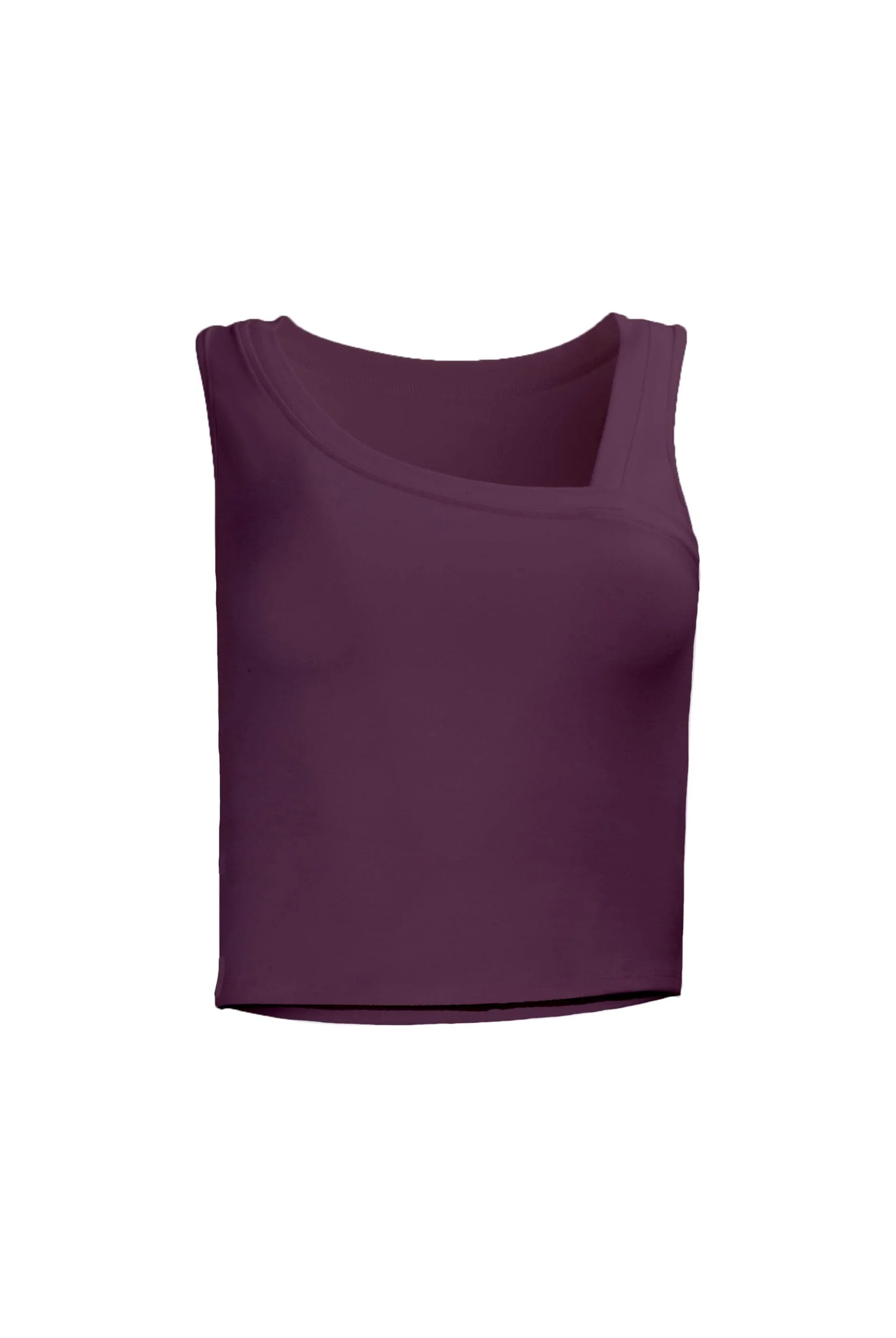 Lezat Tank Eden Asymmetrical Organic Cotton Tank - Plum