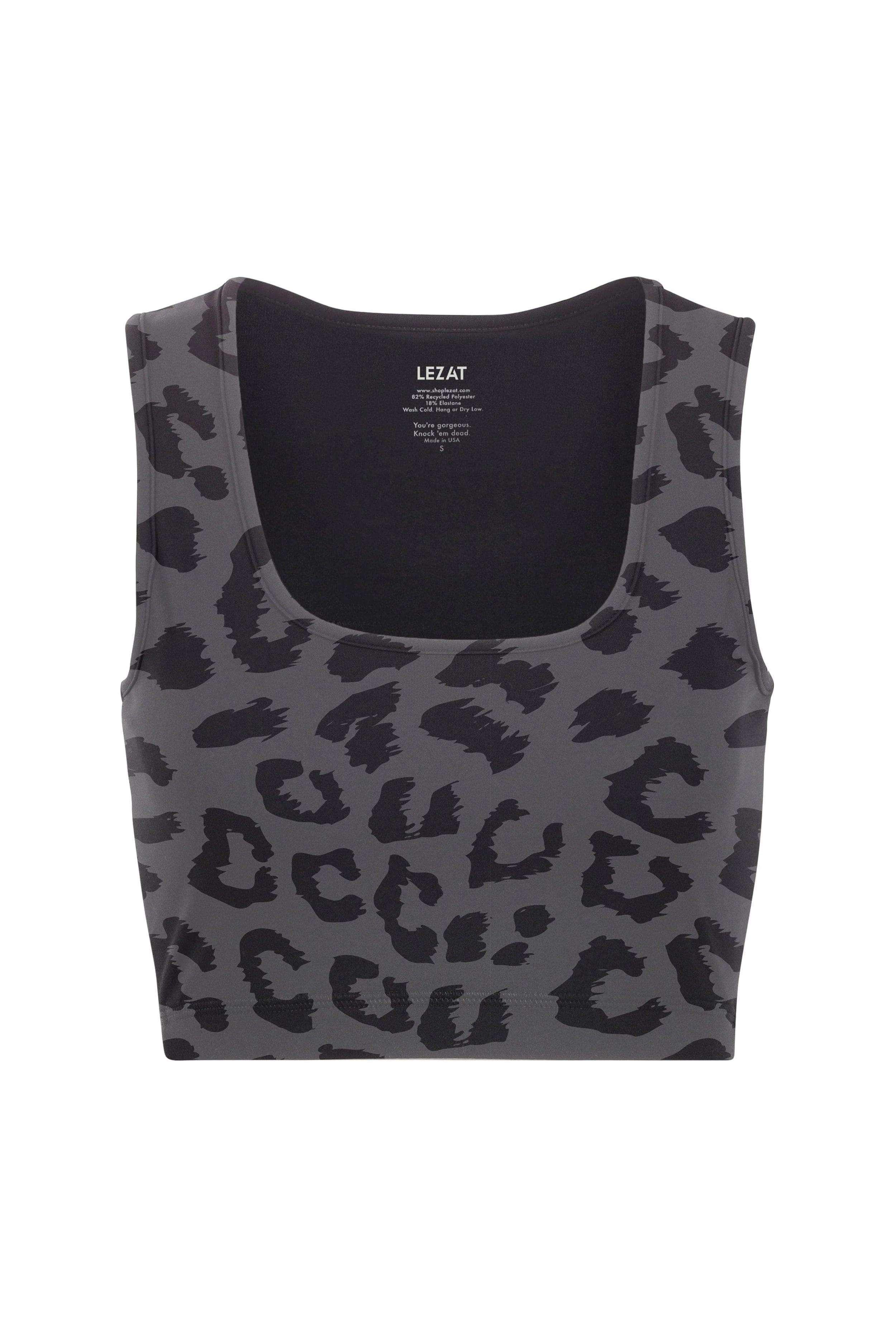 Lezat Top Dark Heather Cheetah / XS Sara Organic Cotton Bra Top